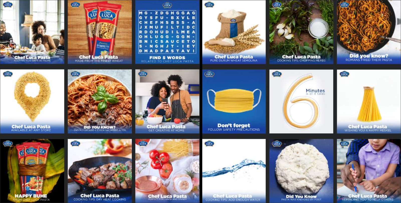 Chef Luca social campaign grid