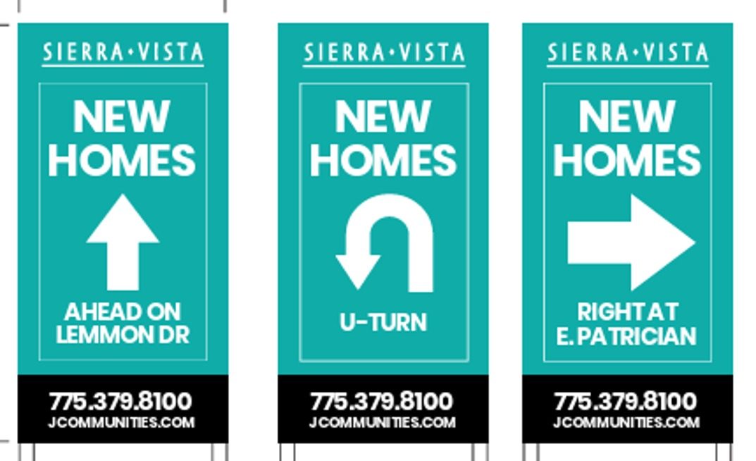 Sierra Vista directional sign variations from the wayfinding production artwork