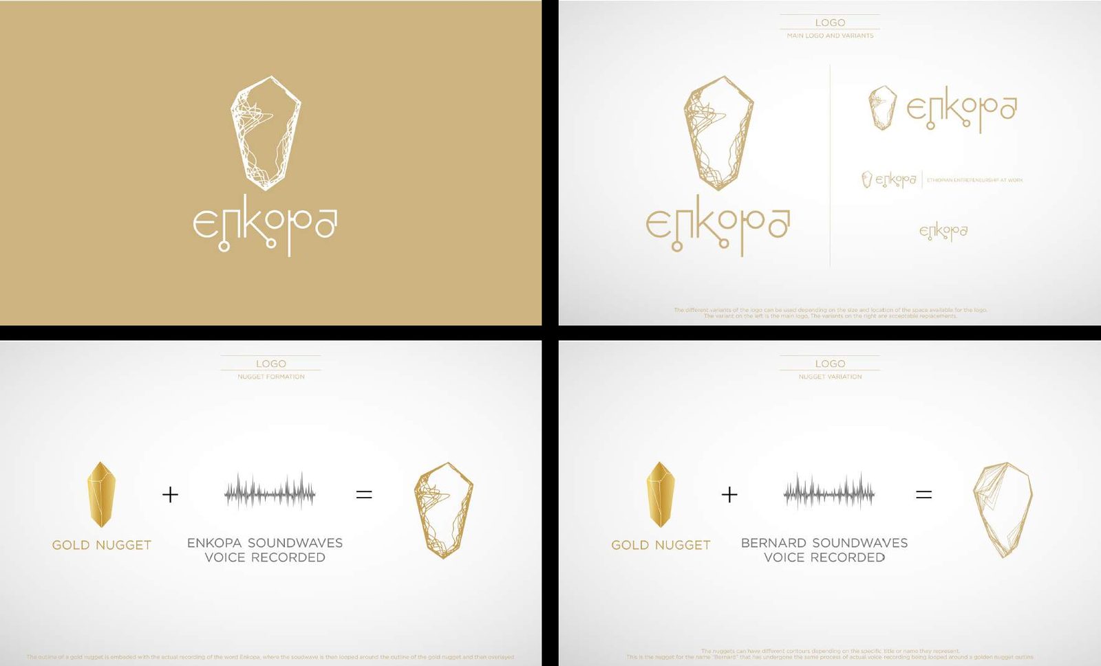 Enkopa logo construction from the soundwave of the word